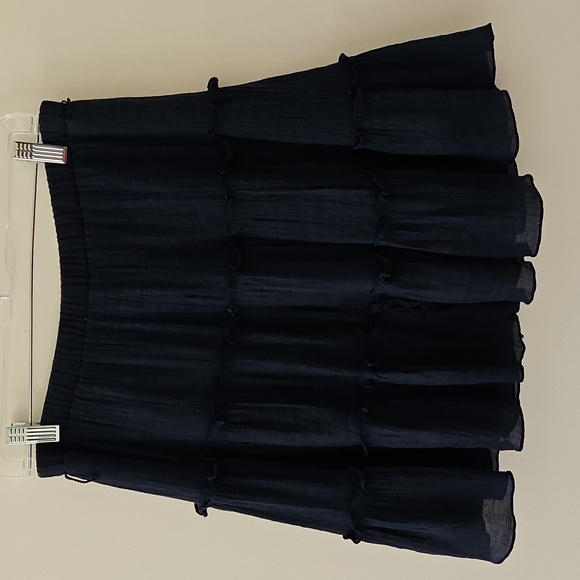 Navy Blue Tiered Mini Skirt Gauze Size Medium‎ - Picture 8 of 10